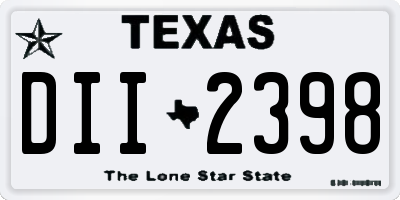 TX license plate DII2398
