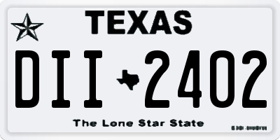 TX license plate DII2402