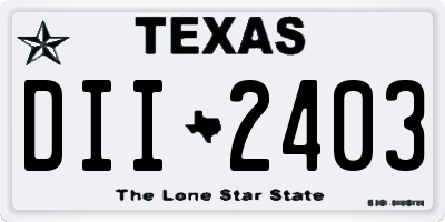 TX license plate DII2403