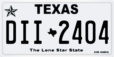 TX license plate DII2404