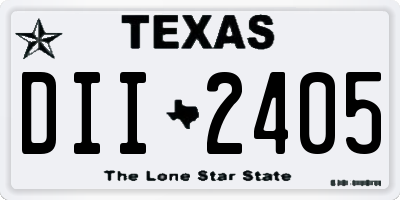 TX license plate DII2405