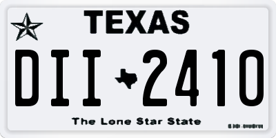 TX license plate DII2410