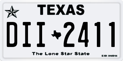 TX license plate DII2411