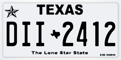 TX license plate DII2412