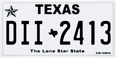 TX license plate DII2413