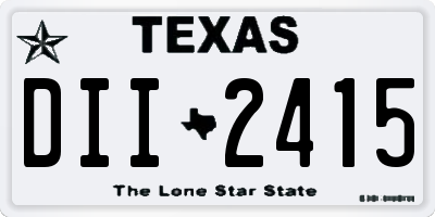 TX license plate DII2415