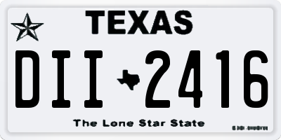 TX license plate DII2416