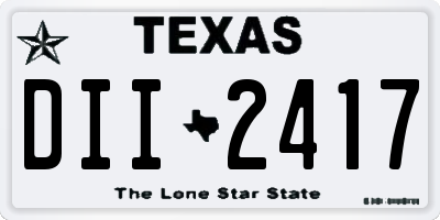TX license plate DII2417
