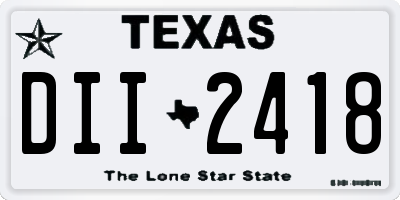 TX license plate DII2418
