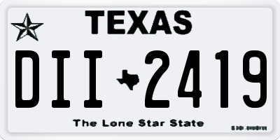 TX license plate DII2419