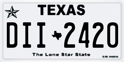 TX license plate DII2420