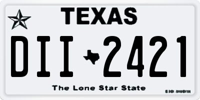 TX license plate DII2421