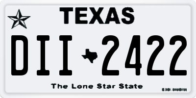 TX license plate DII2422
