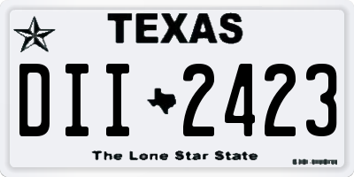 TX license plate DII2423
