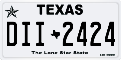 TX license plate DII2424