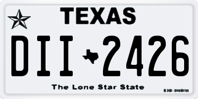 TX license plate DII2426