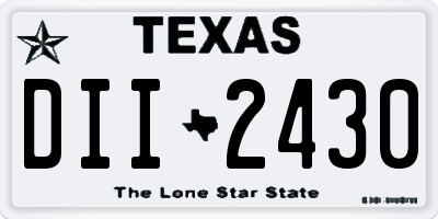 TX license plate DII2430