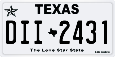 TX license plate DII2431