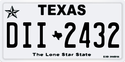 TX license plate DII2432