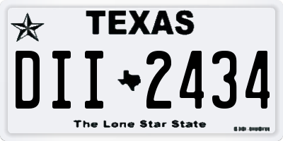 TX license plate DII2434