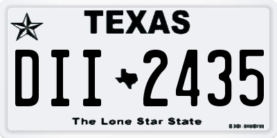 TX license plate DII2435