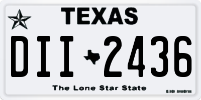 TX license plate DII2436
