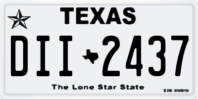 TX license plate DII2437