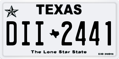TX license plate DII2441