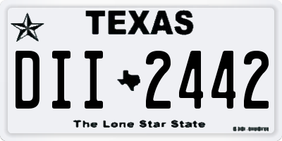 TX license plate DII2442