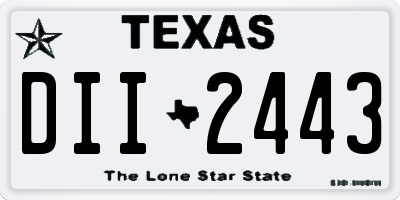 TX license plate DII2443