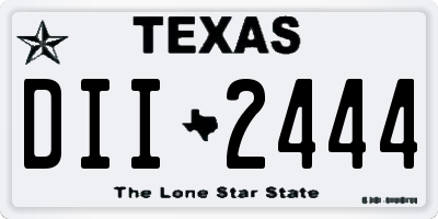 TX license plate DII2444