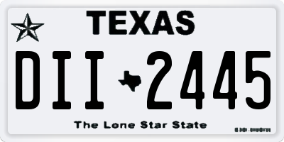 TX license plate DII2445