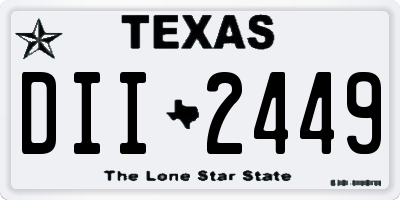 TX license plate DII2449
