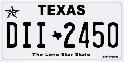 TX license plate DII2450