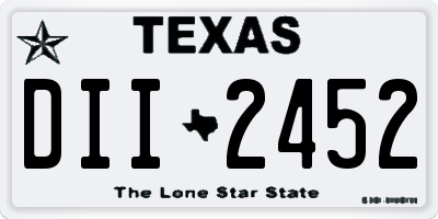 TX license plate DII2452