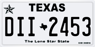 TX license plate DII2453
