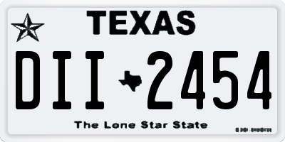TX license plate DII2454