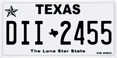 TX license plate DII2455