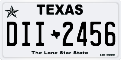 TX license plate DII2456