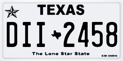 TX license plate DII2458