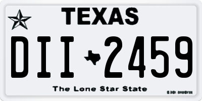 TX license plate DII2459