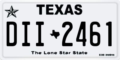 TX license plate DII2461