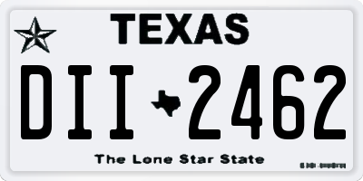 TX license plate DII2462