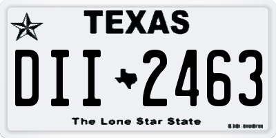 TX license plate DII2463