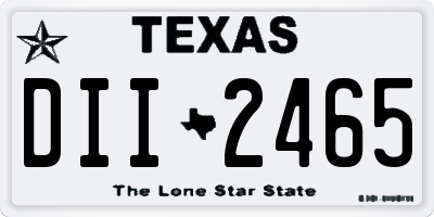 TX license plate DII2465