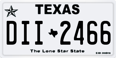 TX license plate DII2466