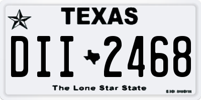 TX license plate DII2468