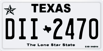 TX license plate DII2470