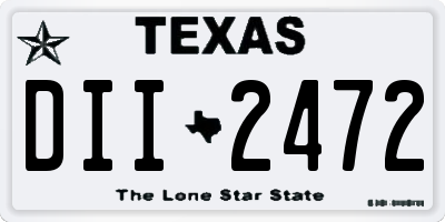 TX license plate DII2472