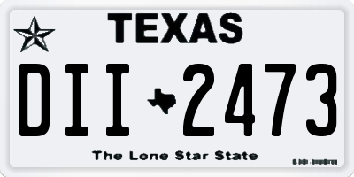 TX license plate DII2473